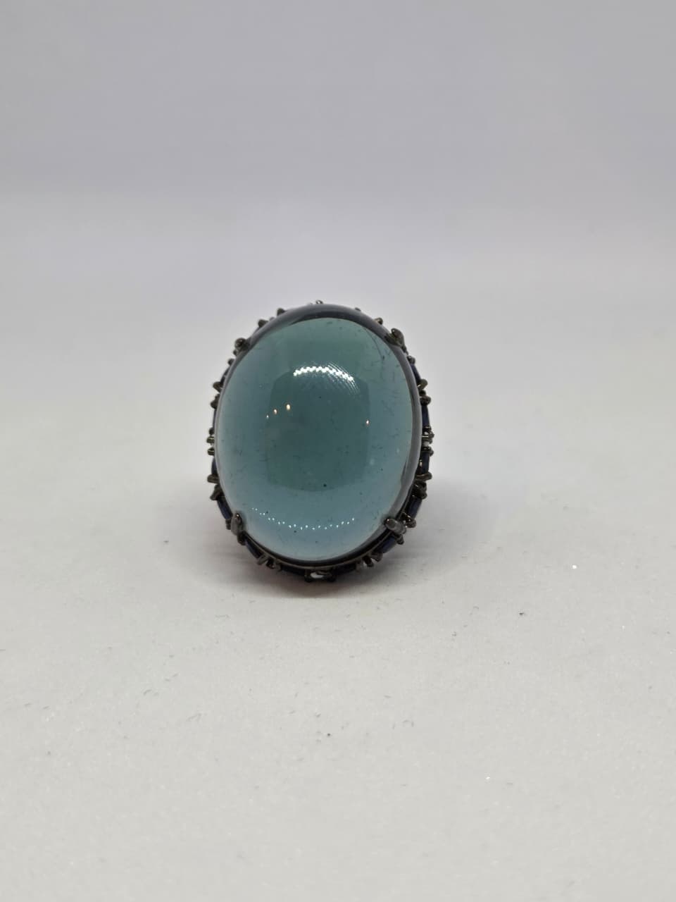 Blue Cabo Ring with Black Zircon Accents