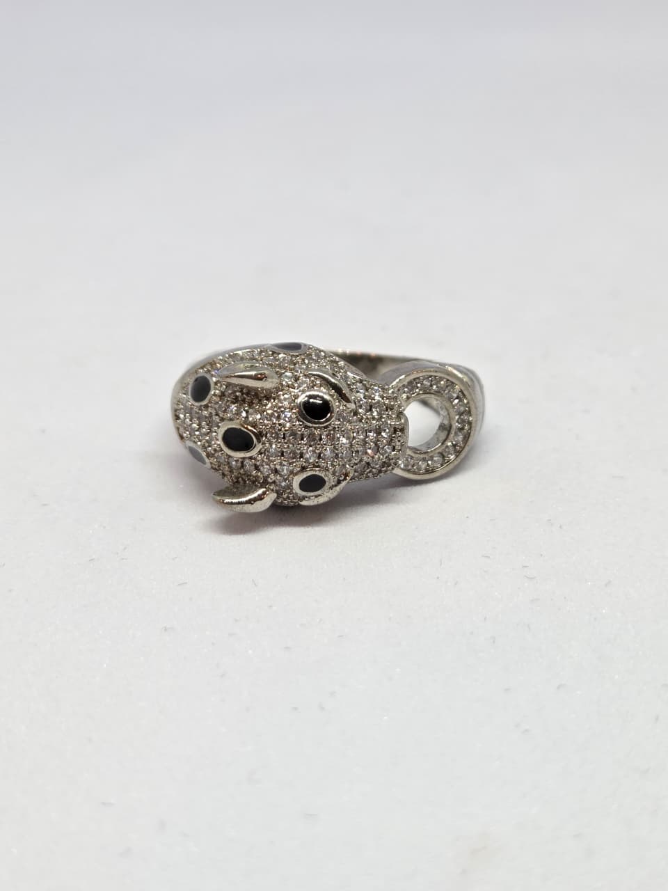Zircon Studded Leopard Ring