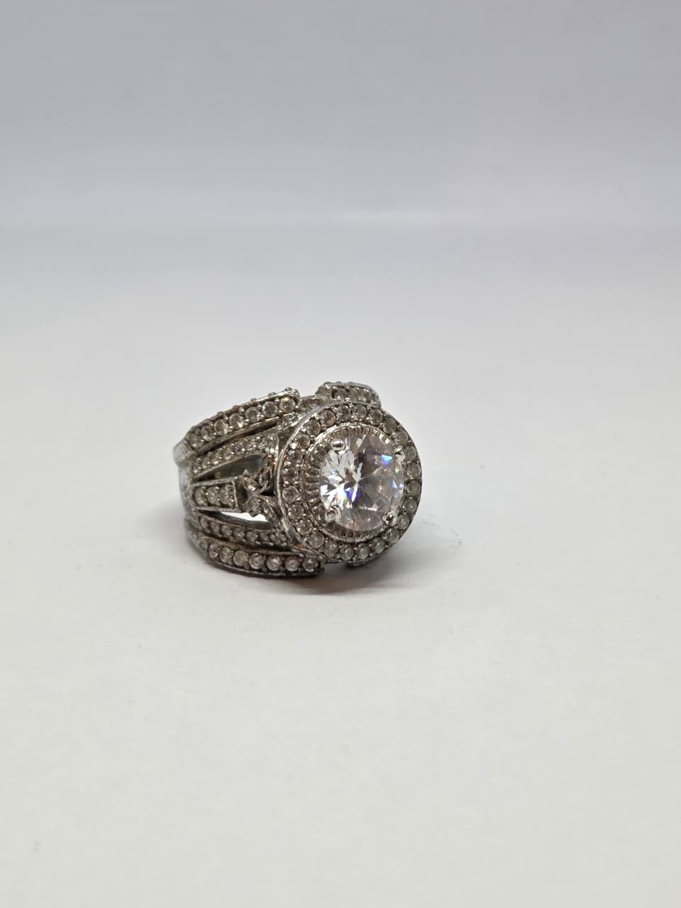 Zircon Center Cocktail Band Ring