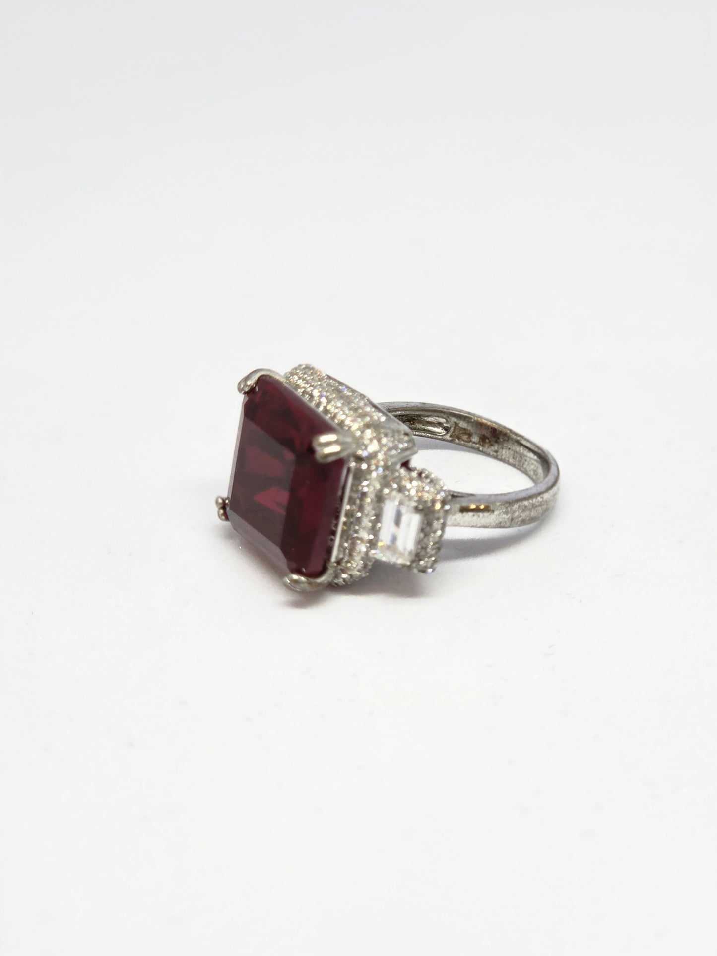 Red Crystal Solitaire Zircon Ring