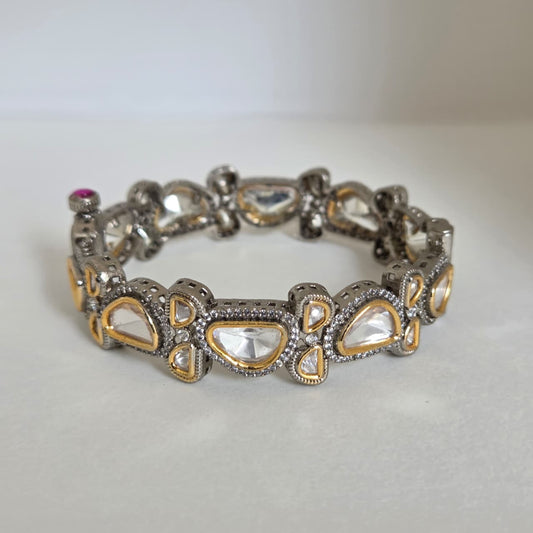 Two Tone Antique Kundan Bangle