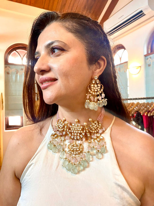 Pastel Bridal Kundan Set