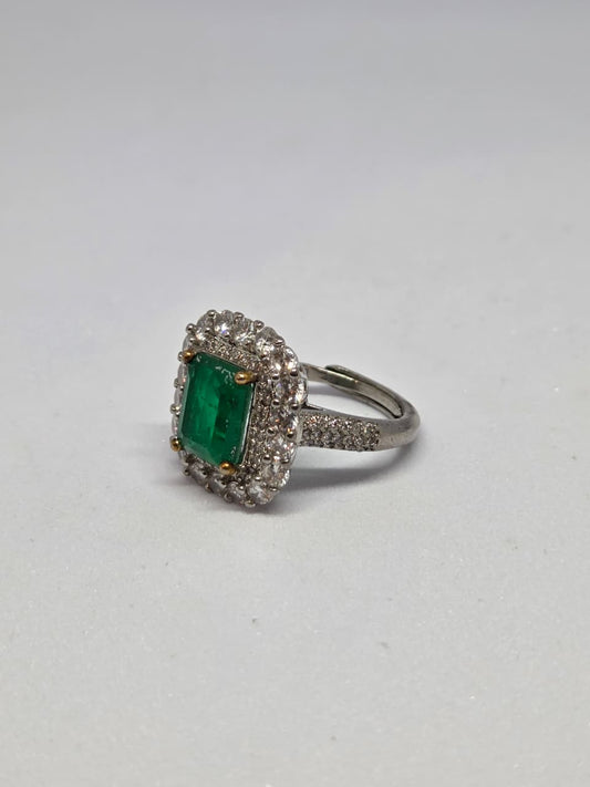 Emerald Cut Zircon Ring
