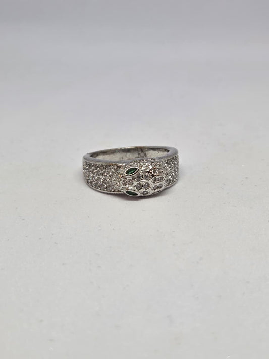 Studded White Finish Ring