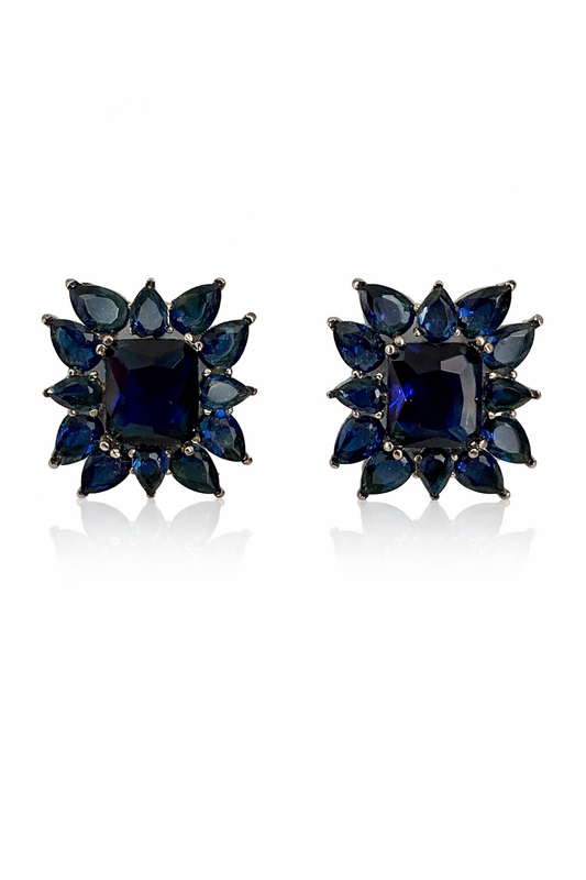 Black Finish Gothic Stone Studs