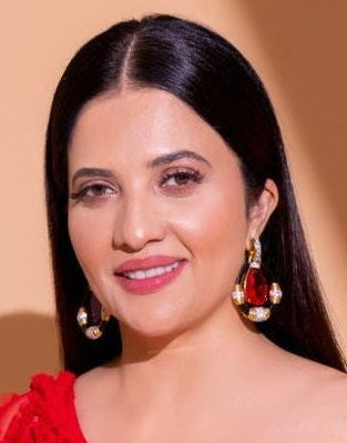 Enamelled Doublet And Zircon Earring