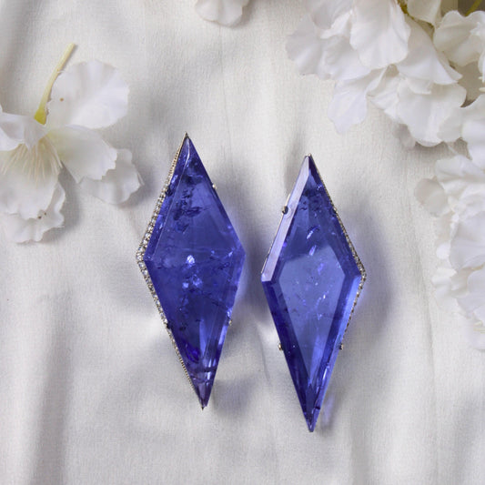 Unique Cut Doublet Clear Crystal EarringsStudio6Jewels