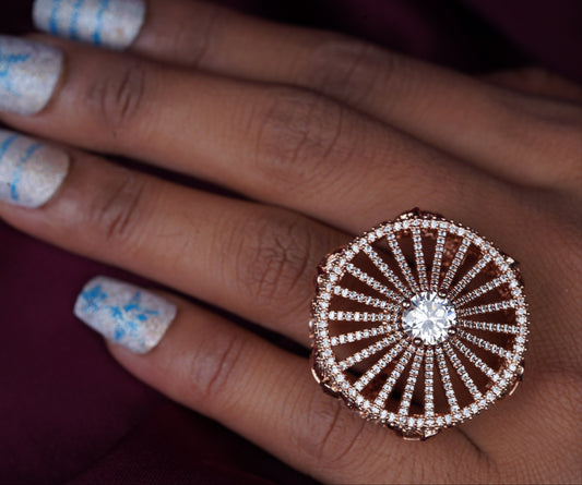 Rose Gold Zircon RingStudio6Jewels