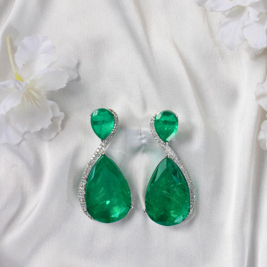 Teardrop Doublet with Zircon Earrings