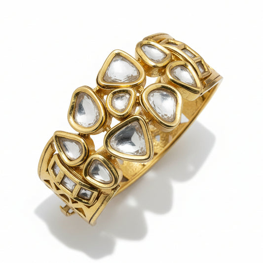 Gold Plated Openable Kundan BraceletStudio6Jewels