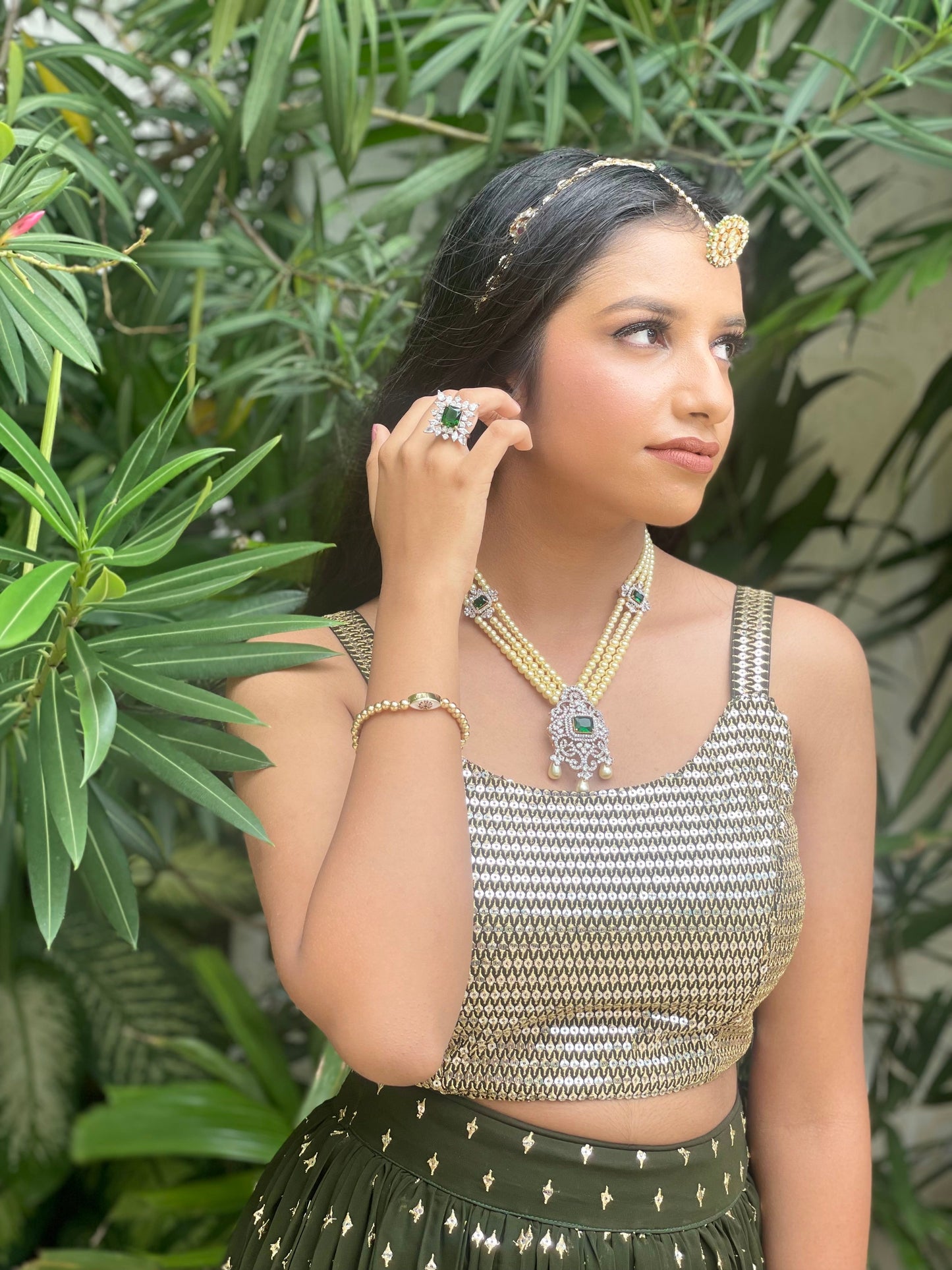 Pearl and Zircon Studded NecklaceStudio6Jewels