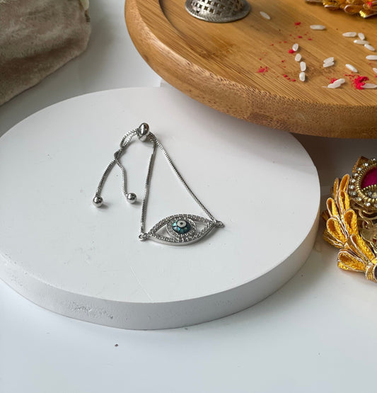 White Finish Evil Eye RakhiStudio6Jewels