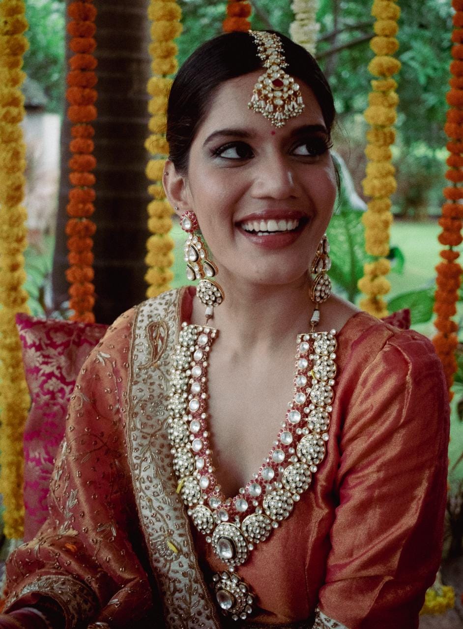 Green Bridal Kundan Set For Bride Long Bridal Kundan Necklace Set