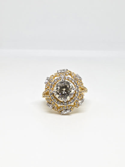 Two Tone Floral Ring