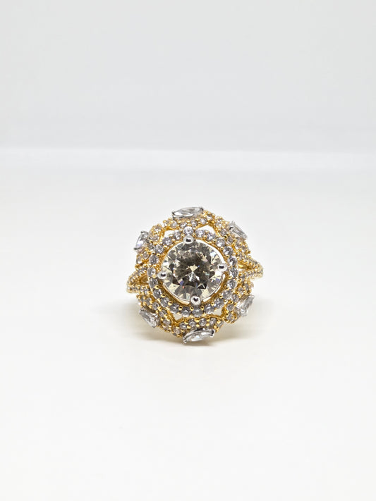 Two Tone Floral Ring