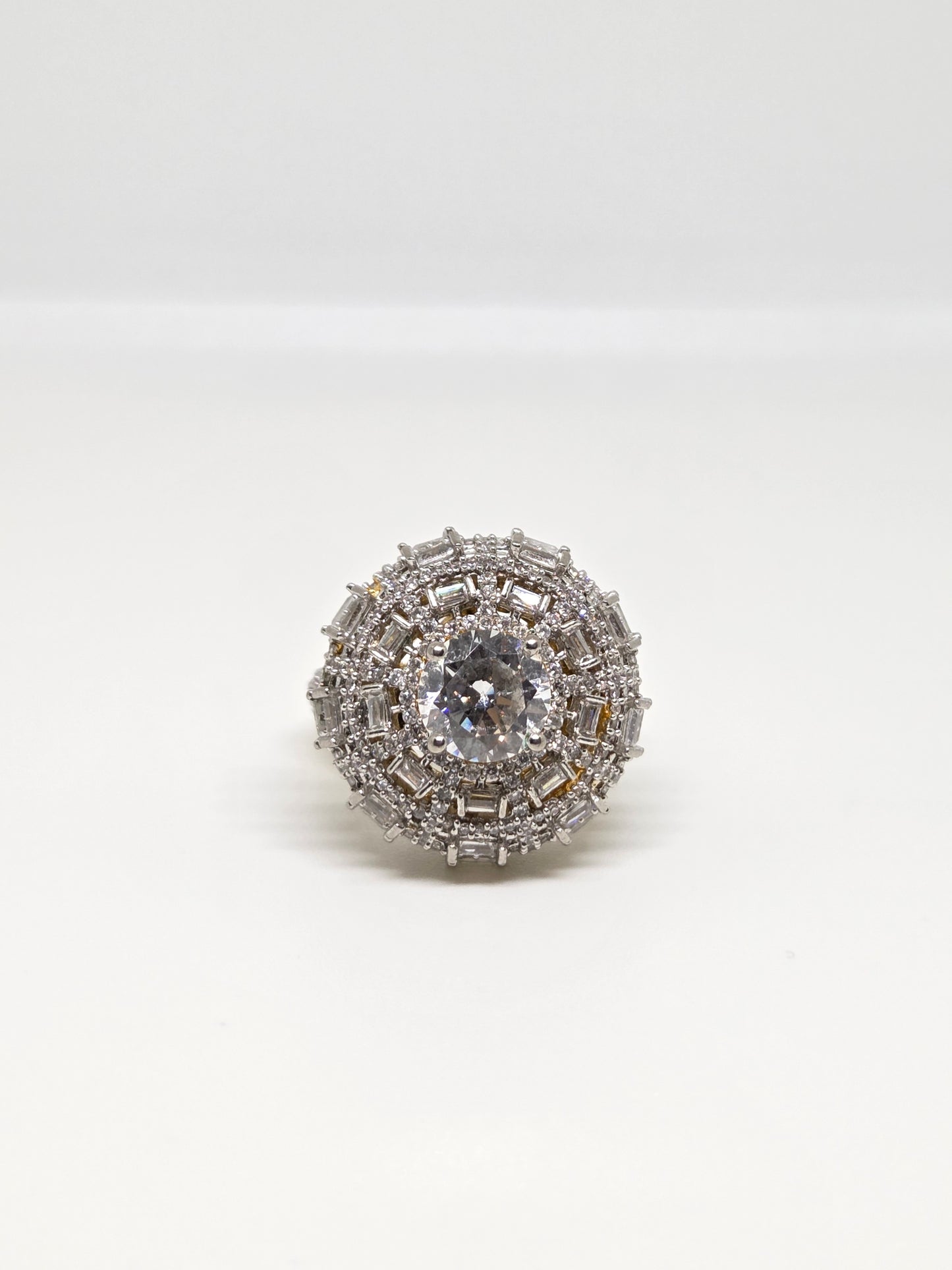 Dome Zircon Studded Ring