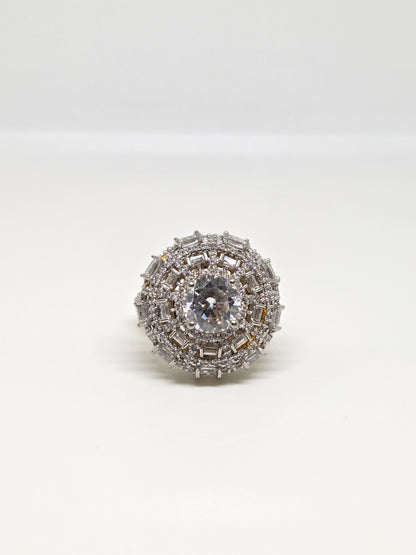 Dome Zircon Studded Ring