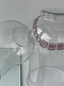 Pink Studded Zircon Necklace