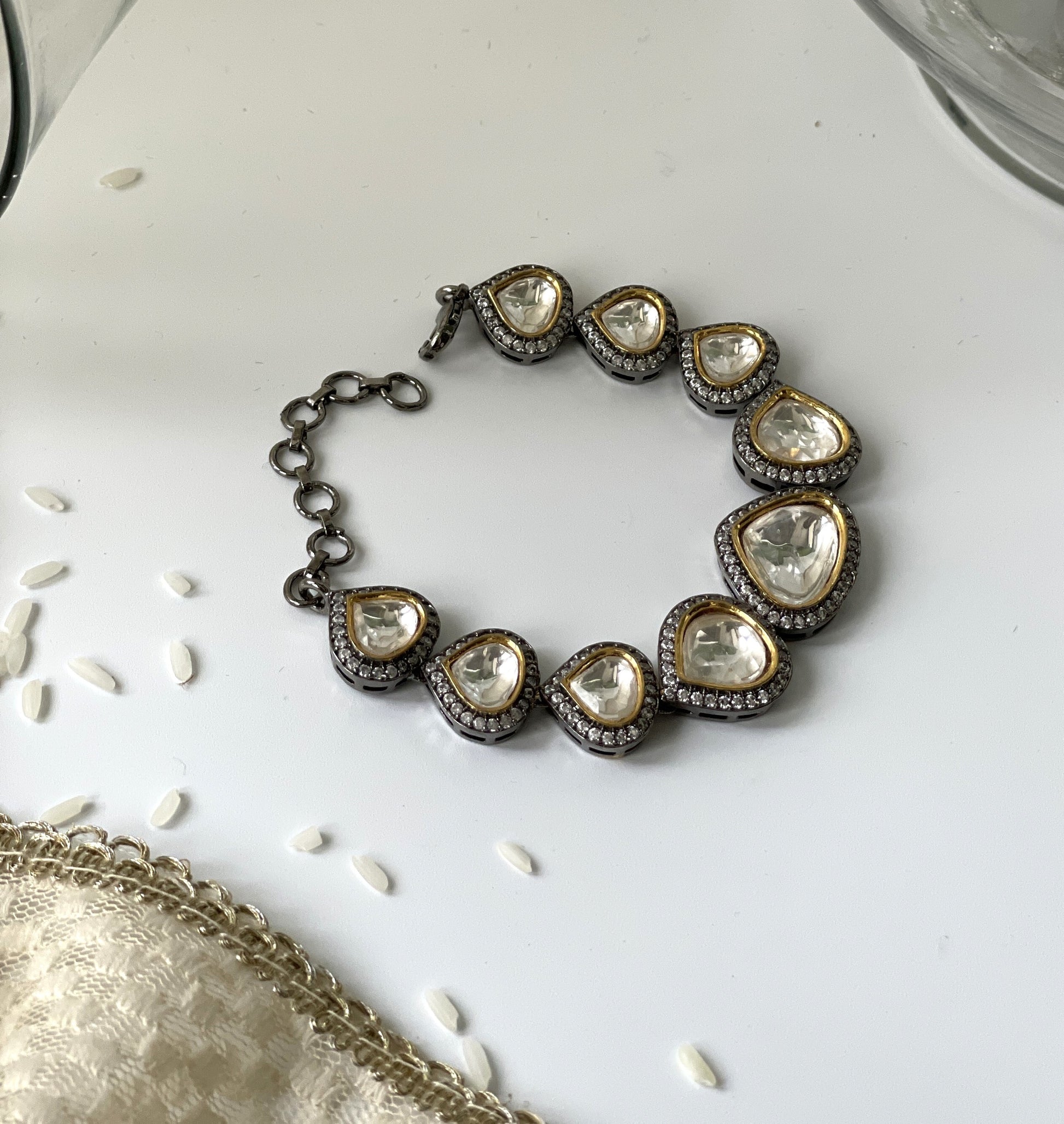 Uncut Zircon Setting BraceletStudio6Jewels