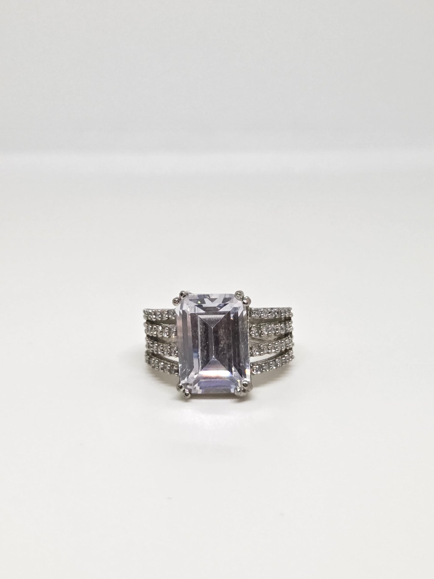 Rectangle Solitaire Zircon Ring