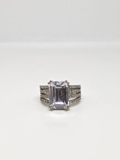 Rectangle Solitaire Zircon Ring