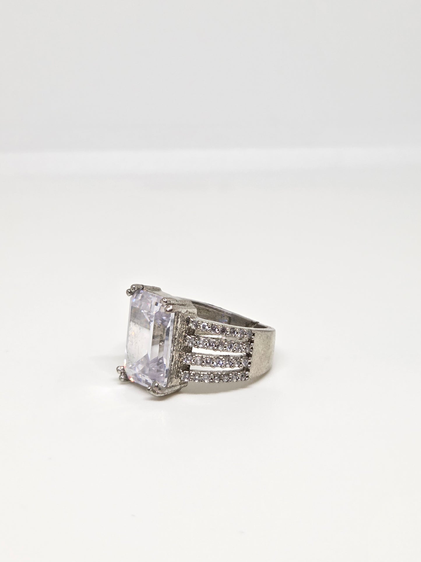 Rectangle Solitaire Zircon Ring
