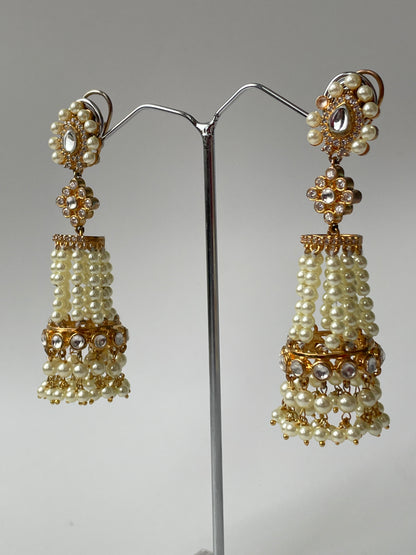 Gold & Silver Polished Jhumkas