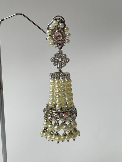 Gold & Silver Polished Jhumkas