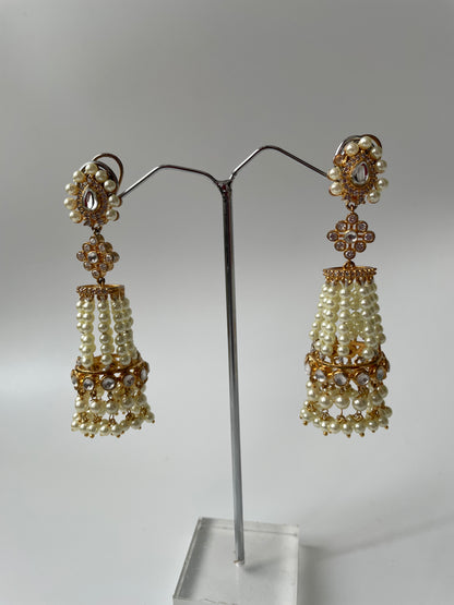 Gold & Silver Polished Jhumkas