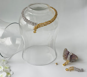 Zircon Necklace Set with Yellow Stones
