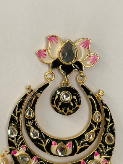 Polki And Pearl Meenakaari Earrings
