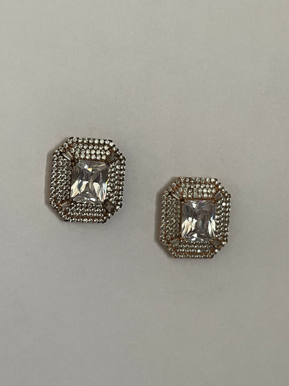 Zircon Halo Studs