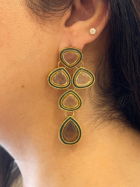 Citrine Kundan Earrings