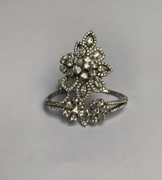 Sparkled Zircon Floral Ring