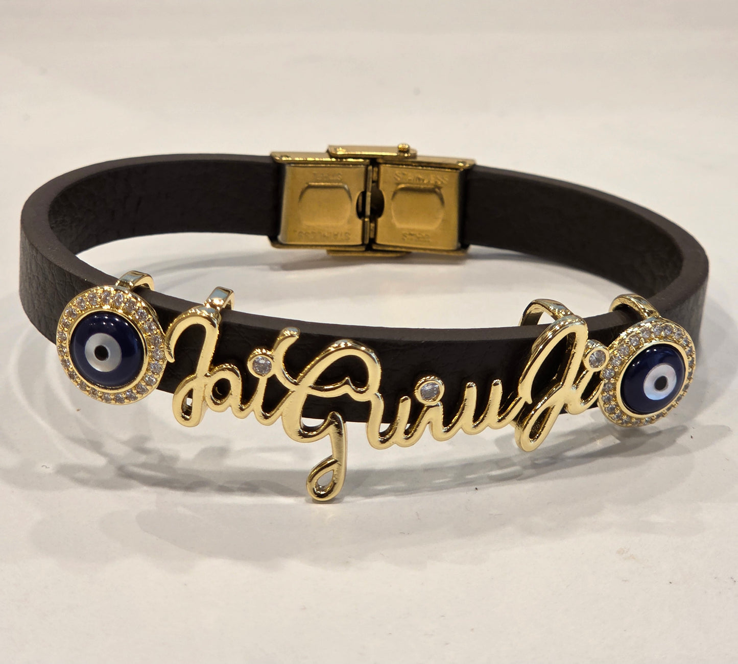 Divine Jai Guruji Faux Leather Bracelet