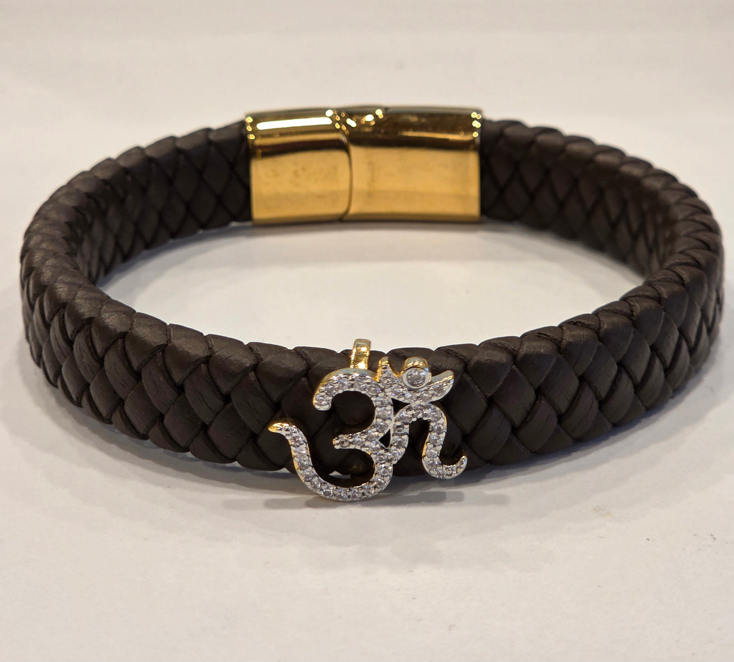 Divine OM Faux Leather Bracelet