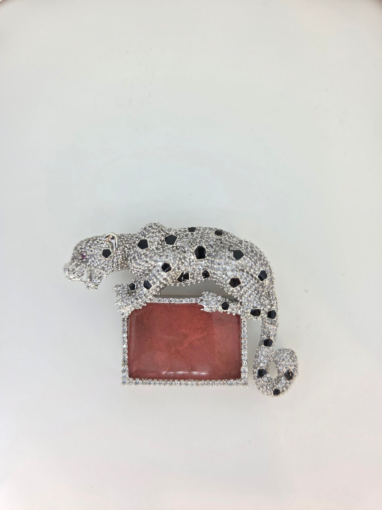 Crystal Studded Panther Brooch