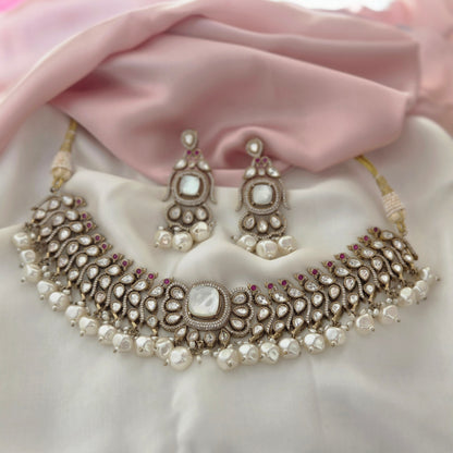 Pearl Polki Bridal Choker Set
