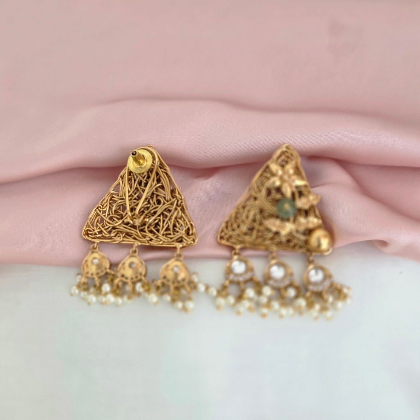 Antique Temple Pendant Long Necklace Set