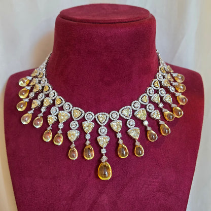 Champagne Cascading Statement Necklace Set
