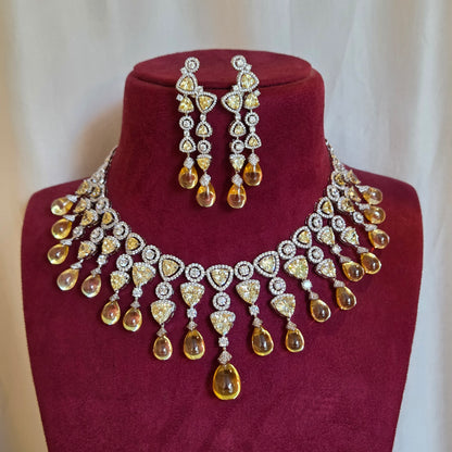 Champagne Cascading Statement Necklace Set