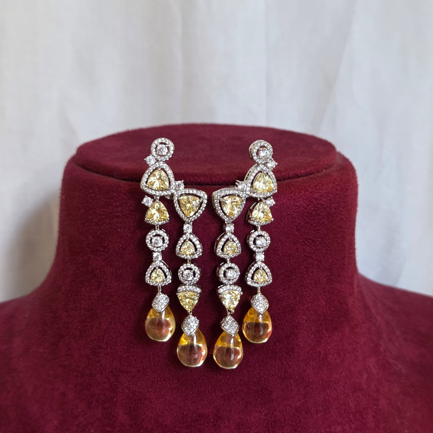 Champagne Cascading Statement Necklace Set