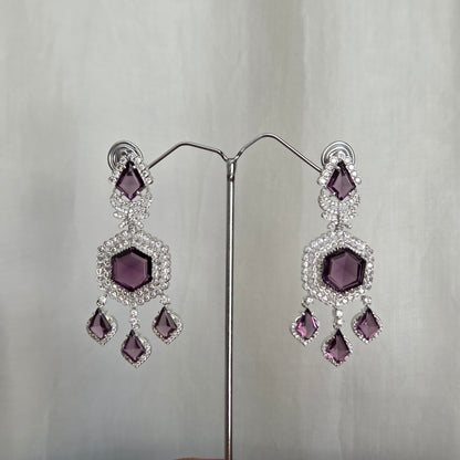 Purple Zircon Statement Necklace Set