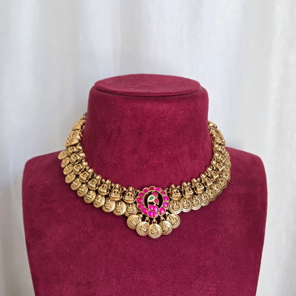 Temple Coin Lakshmi Necklace Set