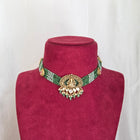 Temple Lakshmi Green Beaded Choker Set