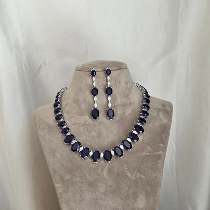 Regal Oval Gemstone Necklace Set