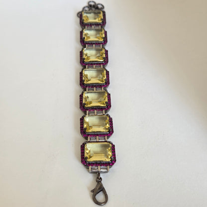 Citrine & Pink Zircon Accent Bracelet