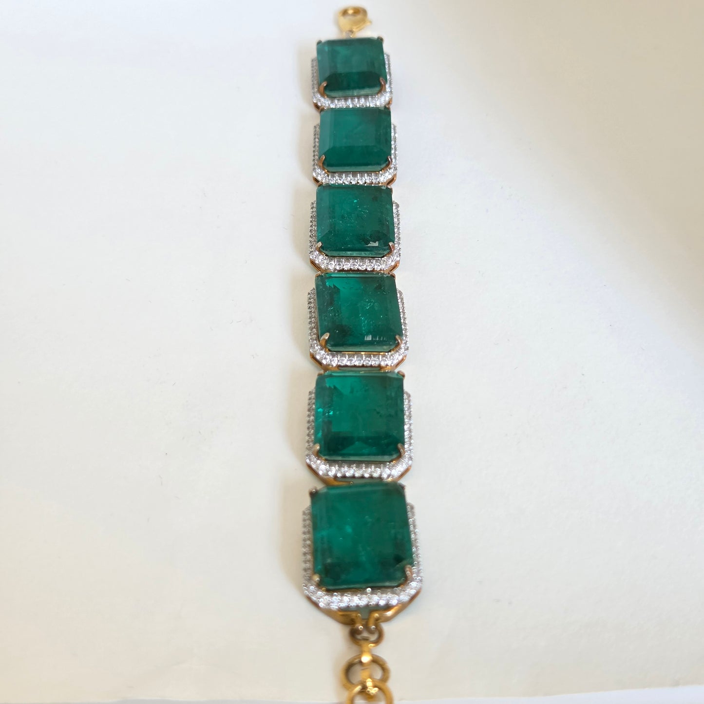Chunky Emerald Zircon Accent Bracelet