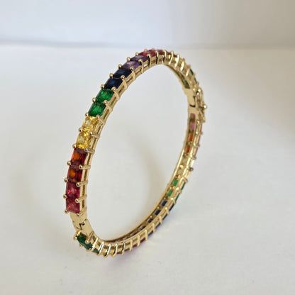 Multicolour Zircon Baguette Bangle