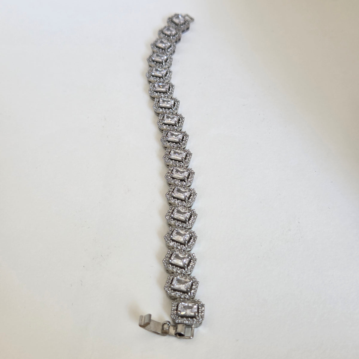 Emerald-Cut Zircon Tennis Bracelet